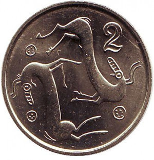 Козли. Монета 2 центи. 1998,83 рік, Кіпр..(Р) Полтава - фото 1