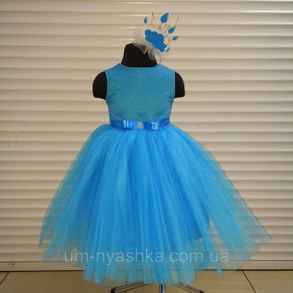 Детское нарядное платье с блестками Голубое Кривой Рог - изображение 1