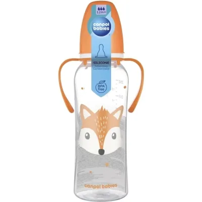 Пляшечка для годування Canpol babies CUTE ANIMALS стандартна з ручками 250 мл помаранчева (11/845_ora) Вінниця - фото 3
