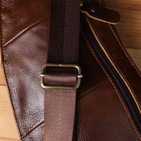 Мужская сумка с большим количеством карманов из натуральной кожи Vintage 22962 Коричневый Киев