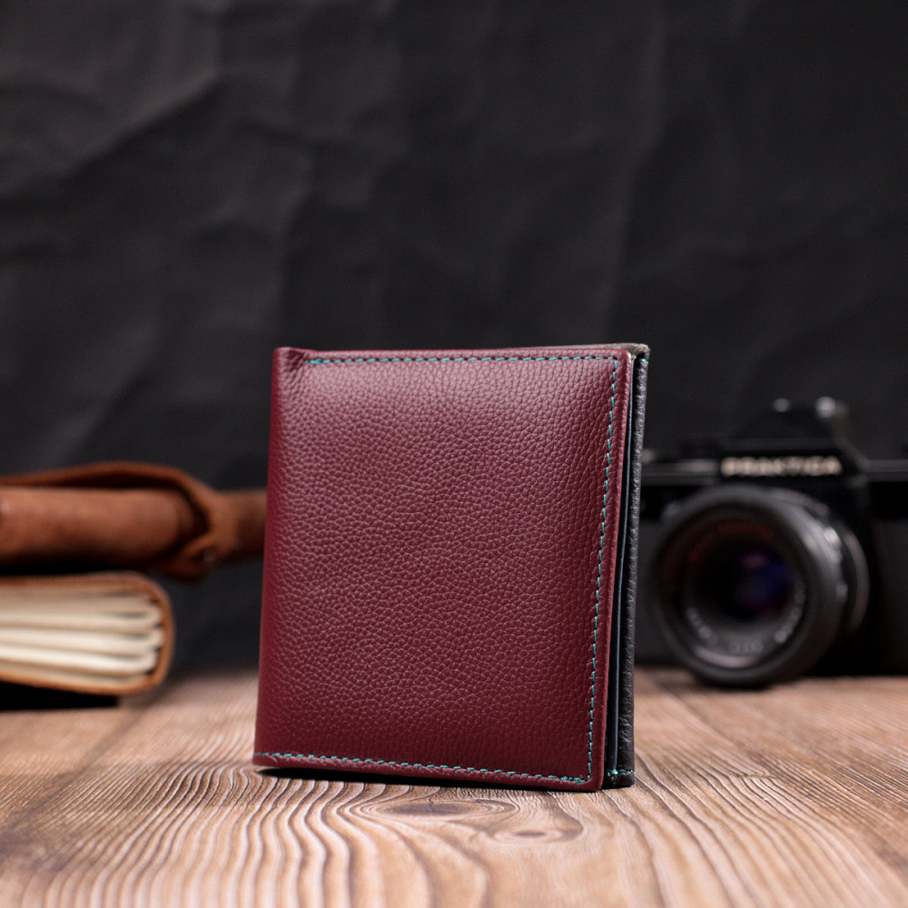 Стильный женский кошелек с оригинальной монетницей из натуральной кожи ST Leather 19510 Разноцветный Киев - изображение 9