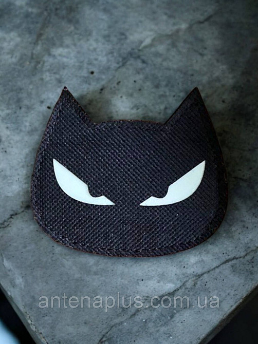 «Злий котик» шеврон / патч чорний Laser cut Київ - фото 1