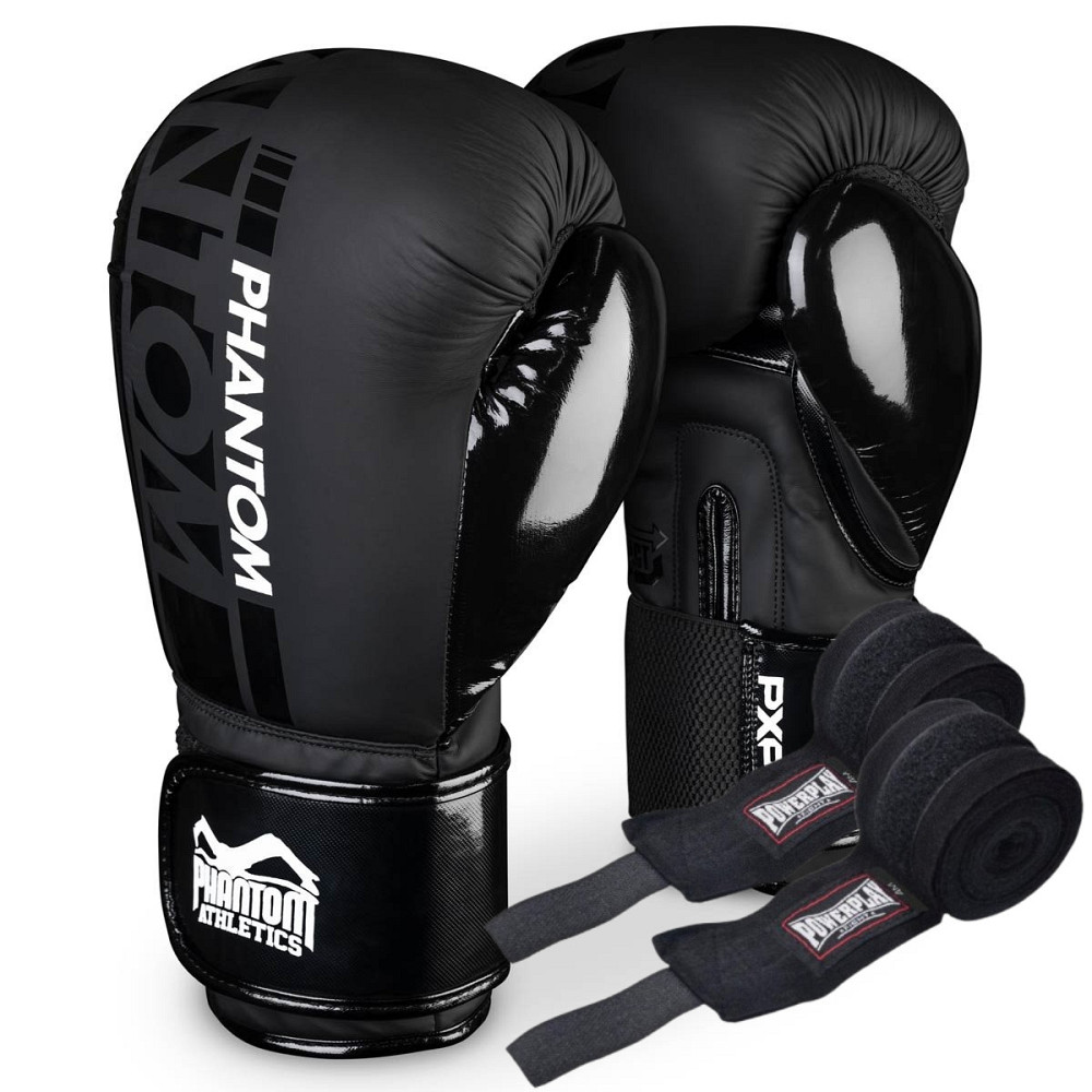 Боксерські рукавиці Phantom APEX Speed Black 16 унцій (Бинти 4м. в подарунок) Київ - фото 1