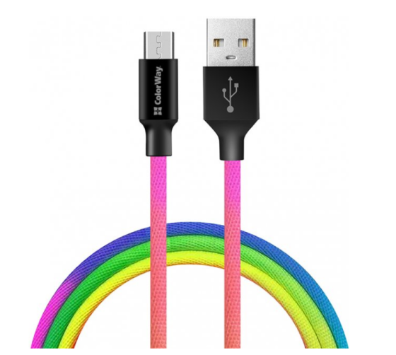 Кабель USB MicroUSB ColorWay CW-CBUM017-MC 2,4A 1м різнокольоровий Житомир