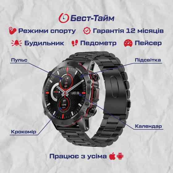 Розумний годинник Smart Forest Pro Brutal Red (2 ремінці) Вінниця