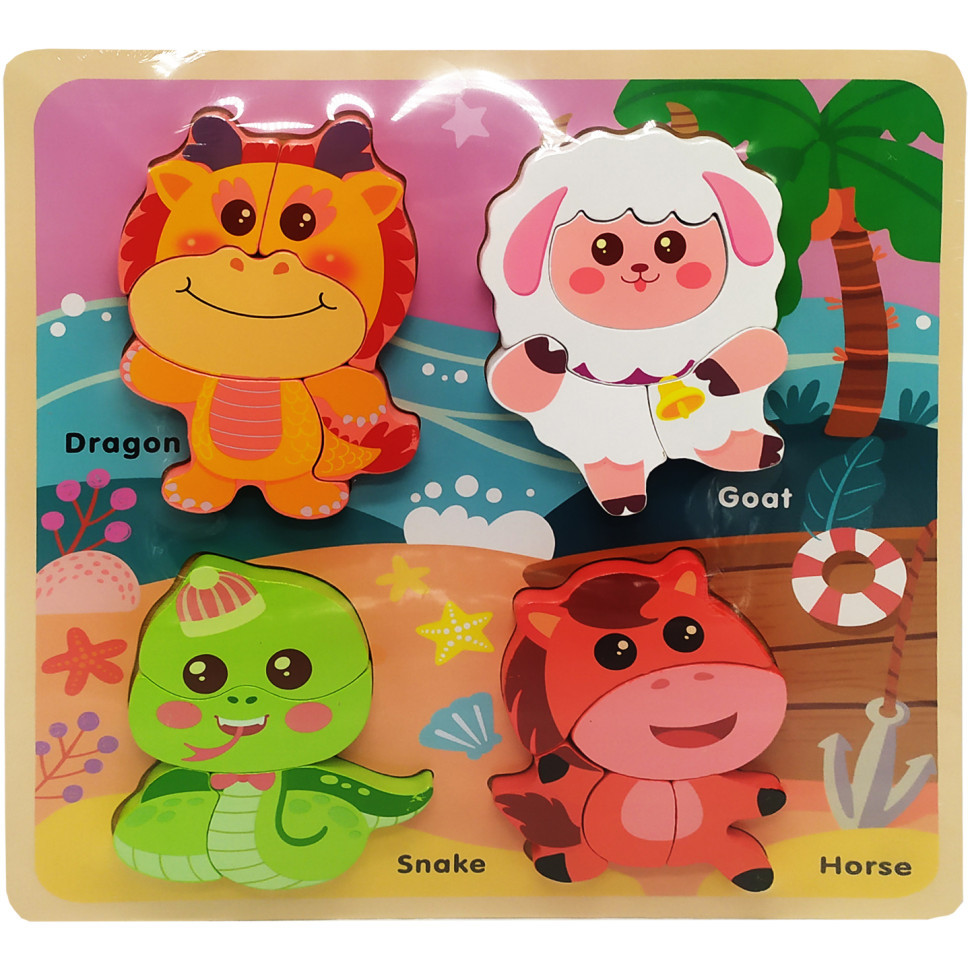 Дерев'яні пазли-вкладиші 58570 Дракон Вінниця - фото 1