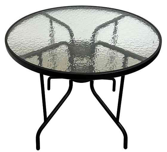 Стіл скляний садовий для тераси Bonro B-90 чорний столик Київ