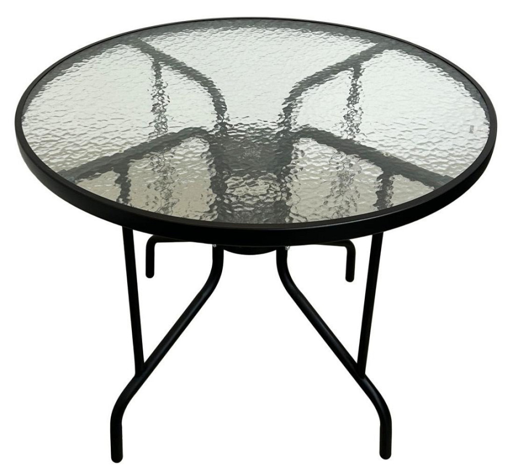 Стіл скляний садовий для тераси Bonro B-90 чорний столик Київ - фото 2