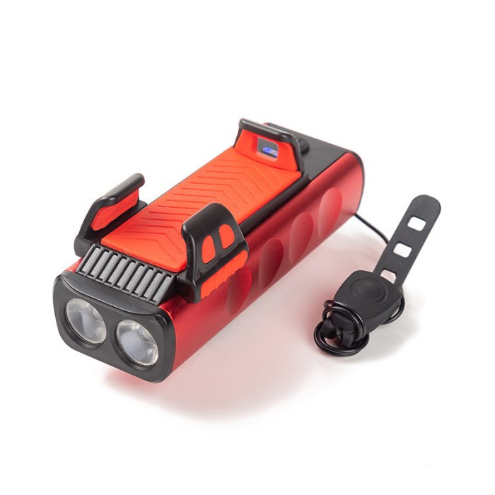 Велофара з сигналом та тримачем телефону USB/PowerBank/4000mAh 400lm 2діода 2режима+flash Бровари - фото 4