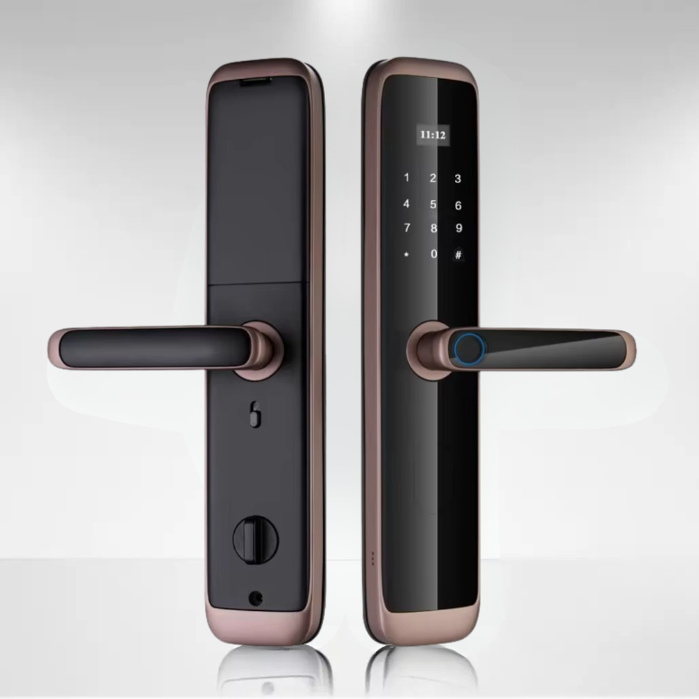 Розумний дверний замок кодовий з відбитком пальця і ключ-карткою KHS-X06, бронзовий Кам'янець-Подільський - фото 2