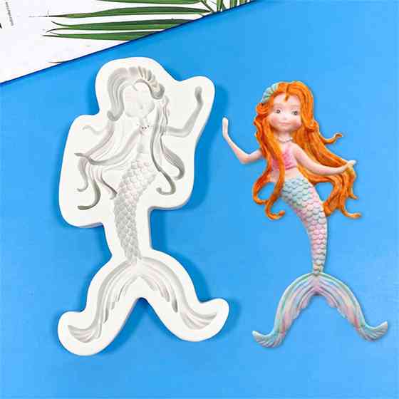 Молд силиконовый Русалка 152 на 85 мм серый Киев