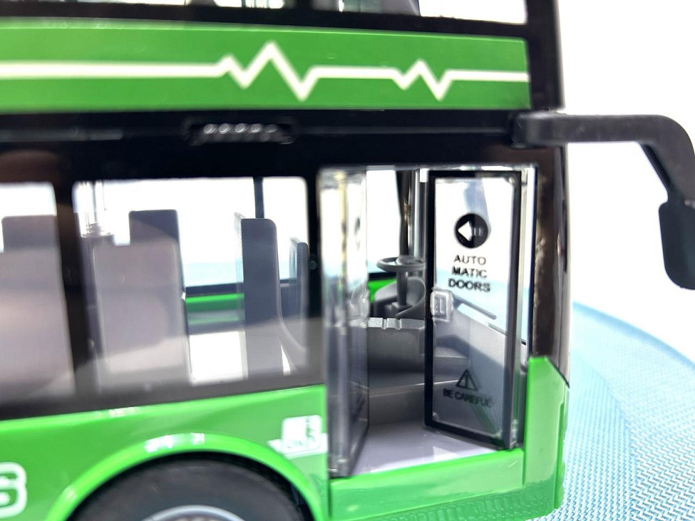 Автобус інерційний двоповерховий світло звук двері відкриваються гумові колеса Зелений (RJ5504) Чернигов - изображение 3