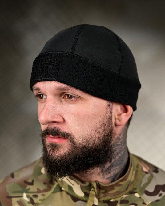 Флисовая шапка докерка черная ВТ6852 Одесса - изображение 1