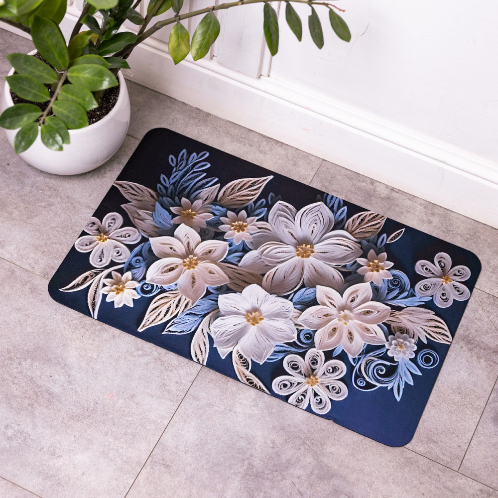 Jiamat Антиковзний 3D-килимок з м'якого діатоміту 38×58 (см) вологопоглинальний Синій HP-42-61 Коломыя - изображение 3