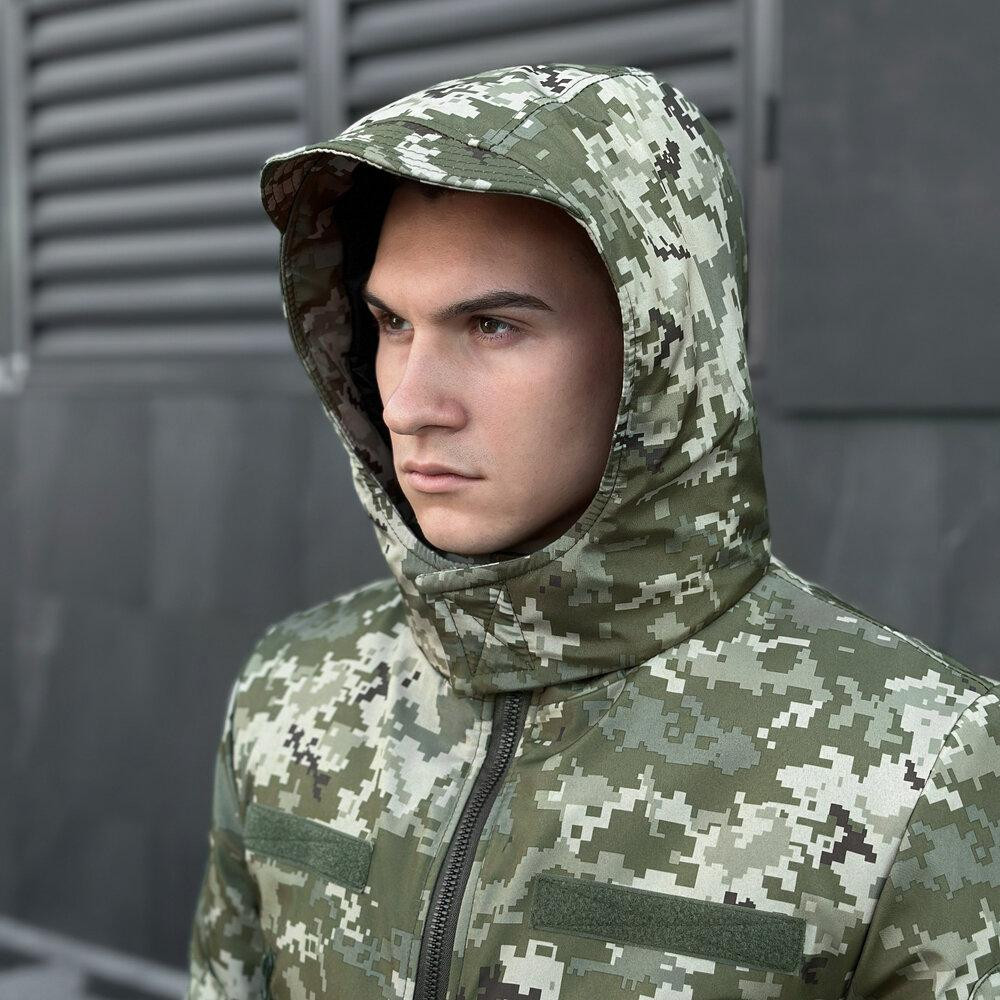 Мужская зимняя пиксельная куртка с капюшоном Pobedov Winter Jacket Motive ЗИМА В2 Киев - изображение 6