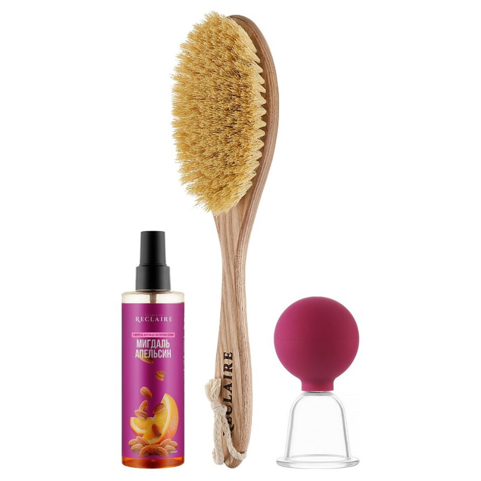 Горячий антицеллюлитный массажный набор Щётка+Масло+Вакуумная банка Reclaire cosmetics Киев - изображение 14