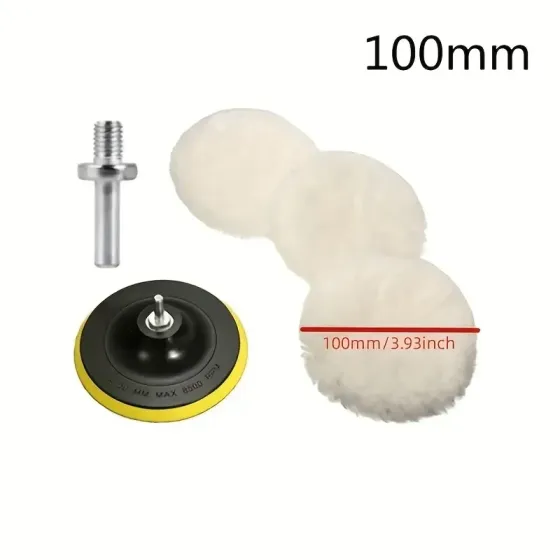 Шерстяні полірувальні диски 100 мм, 2 шт для авто та скла Київ