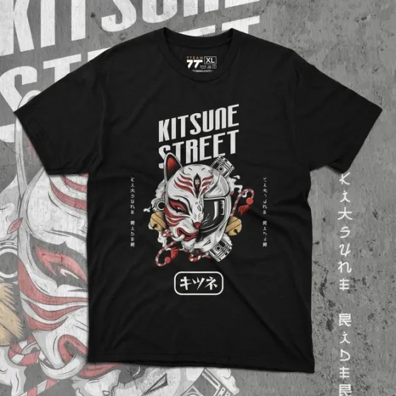 Футболка чоловіча з  принтом Кітсуне Стріт Розмір 48 Anime0010 Дніпро