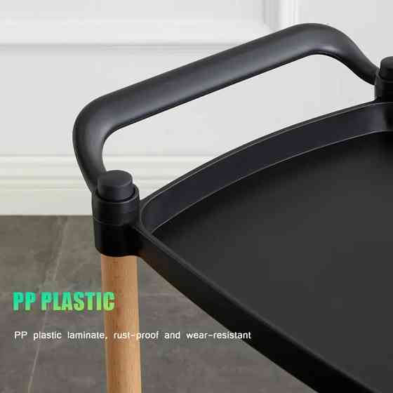 Тележка для кухни и комнаты поднос передвижной на колесах,передвижной с ручкой на колесах на 3 яруса,этажерка Каменец-Подольский