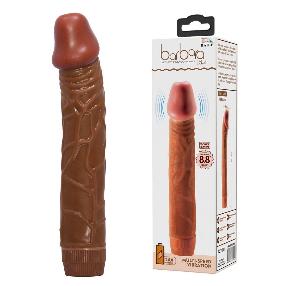 Вібратор - Barbara Bob Vibrator 8,8" Brown Sex Aura Київ - фото 1