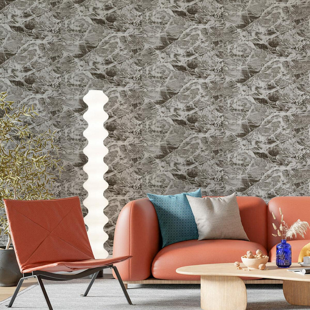 Декоративна самоклейка панель чорний мармур Київ - фото 5