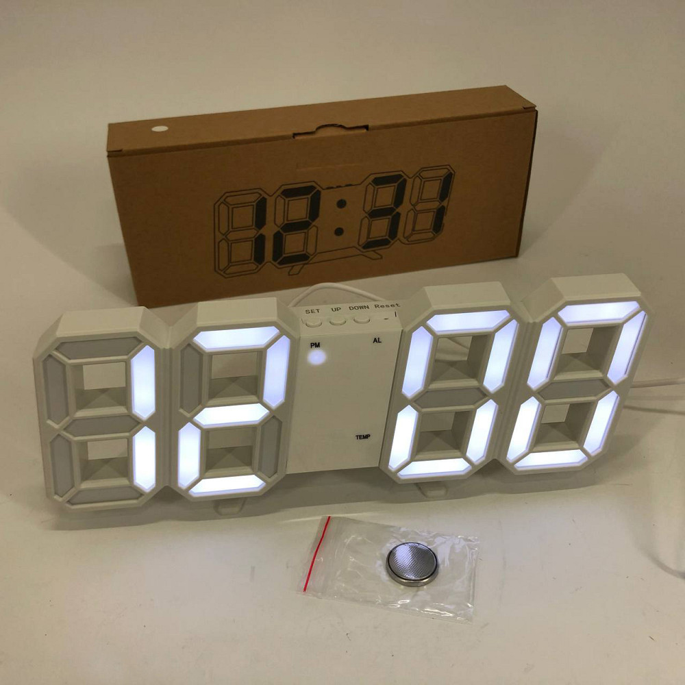 Настільний годинник з великими цифрами LY-1089, Сучасний годинник з LED підсвічуванням JD-32 Львів - фото 9