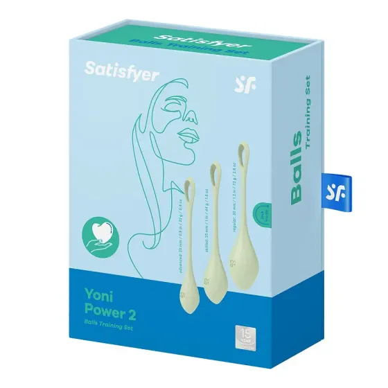 Набір йоні намистин Satisfyer Yoni Power 2 Light Green, диаметр 2-2,5-3см, вес 22-44-73гр Львов
