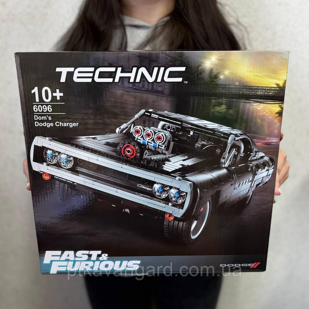 Конструктор машинка Додж Чарджер "Форсаж" 1077 деталей Technic 6096 чорний Хмельницький - фото 1