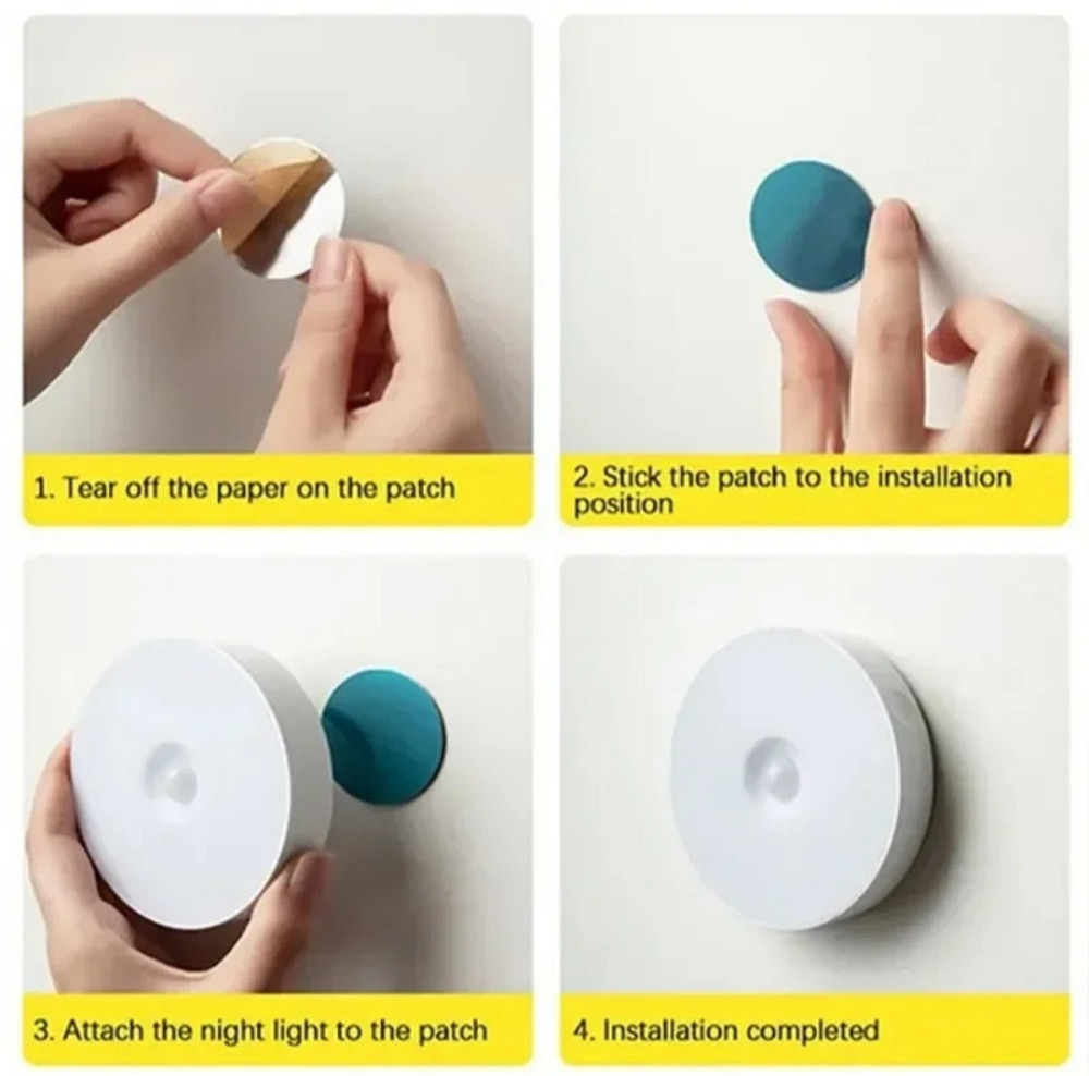 LED світильник-нічник з датчиком руху і датчиком день/ніч з кнопкою увімк./вимк. Теплий білий Смела - изображение 16