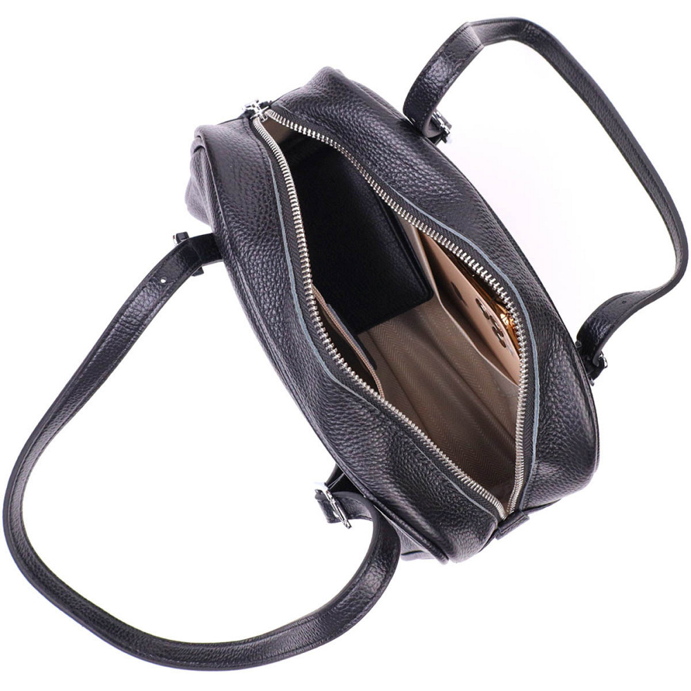 Цікава сумка-клатч зі знімними ручками з натуральної шкіри 22078 Vintage Чорна Київ - фото 7