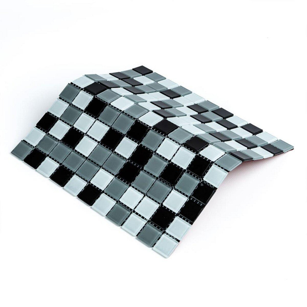 Мозаїка з декоративного скла 298х298х4,5мм Чорно-сіра SW-00002369 Дніпро - фото 7