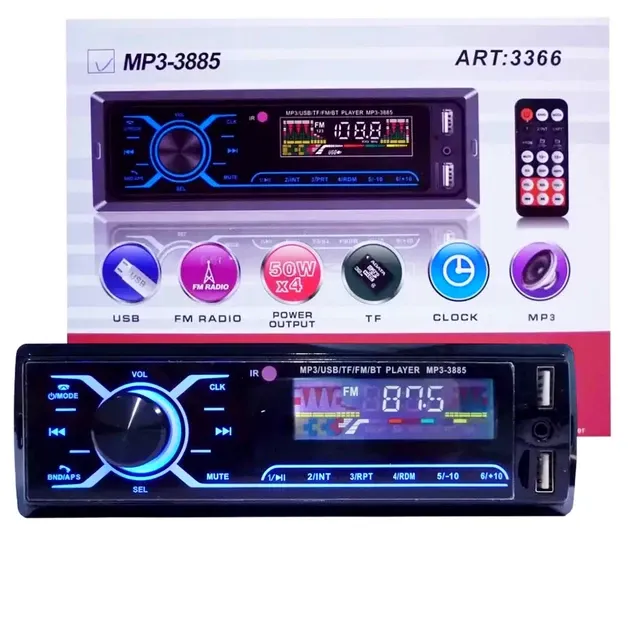 Автомагнітола MP3 3885 ISO 1DIN із сенсорним дисплеєм, USB, SD, FM-тюнером, еквалайзером та пультом ДУ Одеса - фото 1