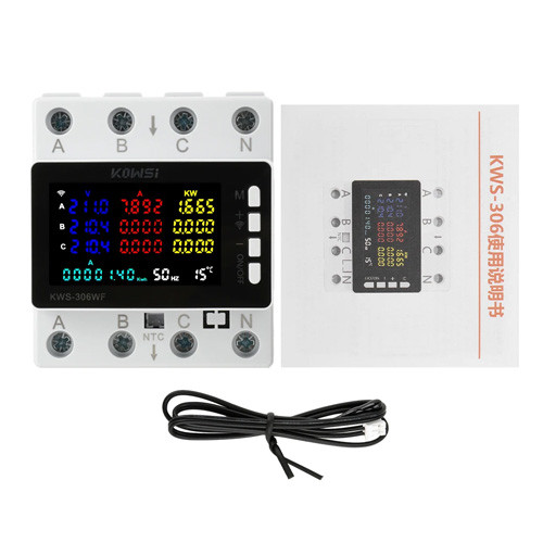 Wi-Fi лічильник електроенергії трифазний 220В 80А DIN, захист, KWS-306WF Вінниця - фото 5