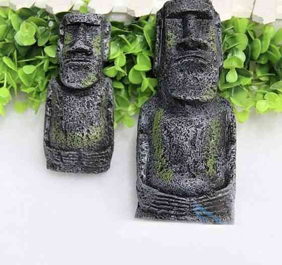 Декор для акваріума "Статуя острова Пасхи" - розмір 12*5*5 см сірийсмола акваріумний декор Київ