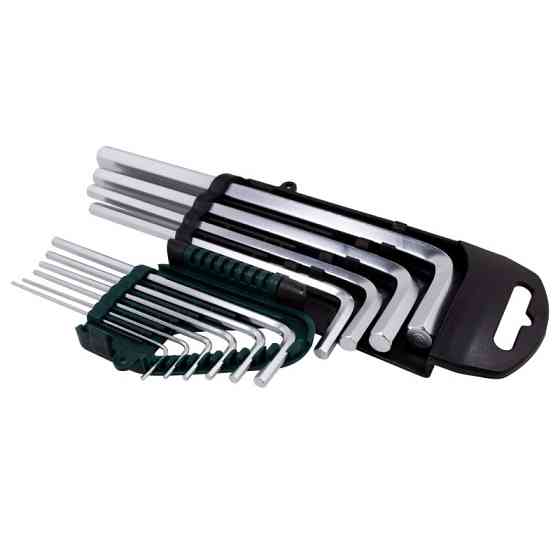 Набір ключів Г-подібних довгих 6-граних, 10пр. (1.27, 1.5, 2, 2.5, 3-6, 8, 10мм) в пластиковому три Одеса