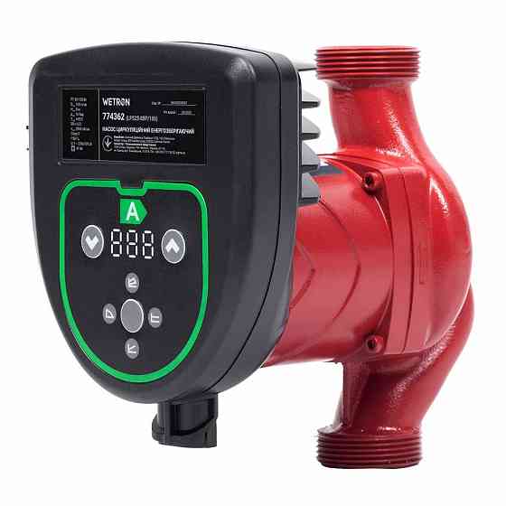 Насос циркуляційний енергоощадний 50-130 Вт Hmax 8 м Qmax 100 л/хв Ø11⁄2" 180 мм + гайки Ø1" WETRON (774362) Київ