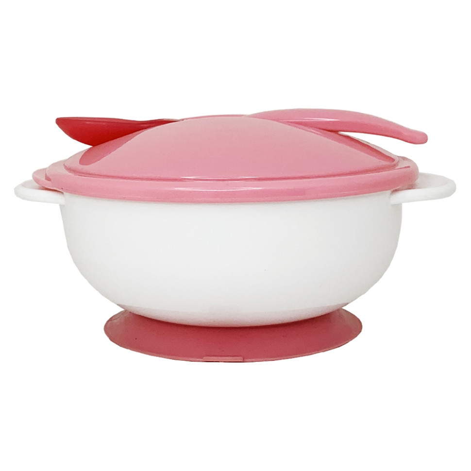 Тарелка на присоске с термоложкой и крышкой MGZ-0101(Pink) 250 мл Винница - изображение 2