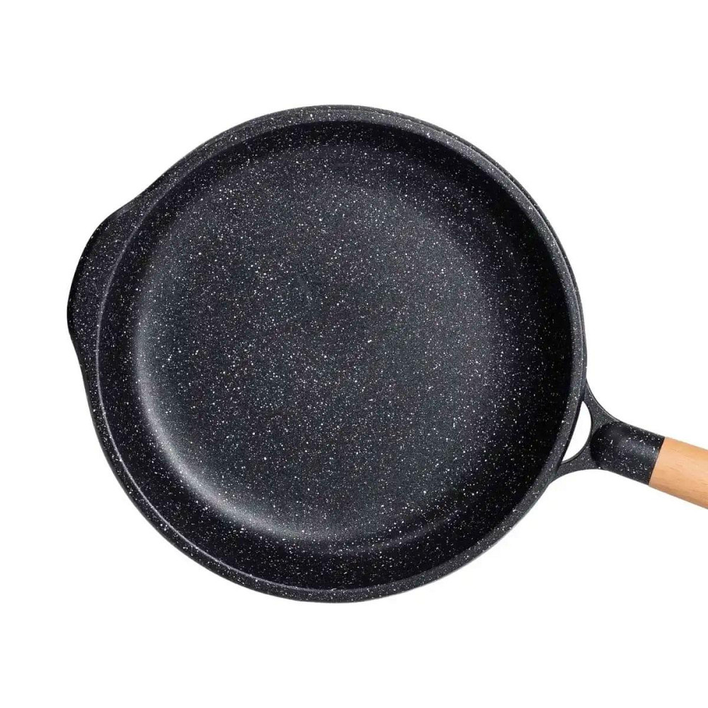 Алюминиевая сковорода 2,8 л с мраморным антипригарным покрытием Ø 28 см толстое дно MGC черный HP-4-420B Киев - изображение 4