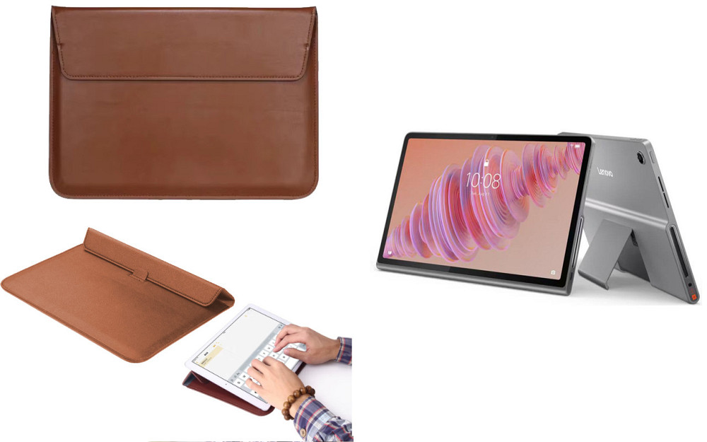 Чохол-конверт VitoCase для Lenovo Tab Plus 2024, з функцією підставки для планшета Коричневий Київ - фото 1
