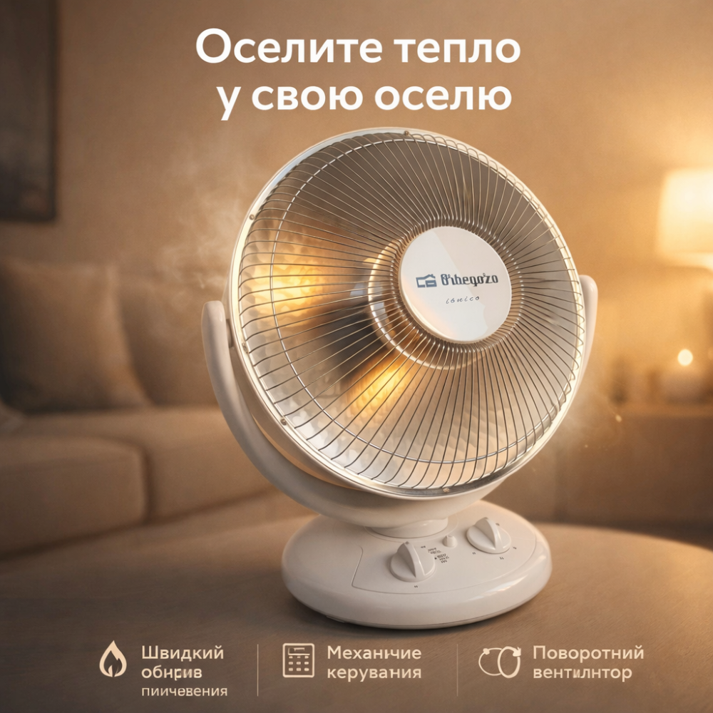 Б/В Інфрачервоний галогенний обігрівач Orbegozo HPI-5050-Ionic 800W Енергоефективний кімнатний електрообігрівач Київ - фото 2