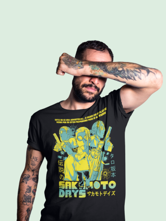 Футболка аниме Сакамото Дайс Аниме Фанс оверсайз (S/M/L) Черний AnimeJ0646 Днепр