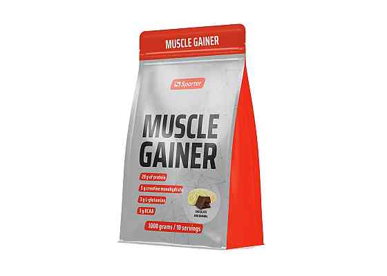 Гейнер Sporter Muscle Gainer 1000g (шоколад з бананом) Луцьк
