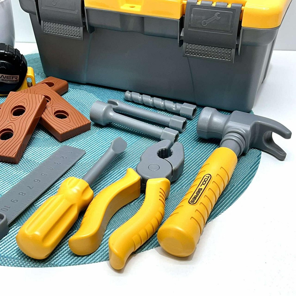 Набір інструментів молоток викрутка плоскогубці ключі гайки гайки в валізі Жовто-сірий (T010) Чернігів - фото 5