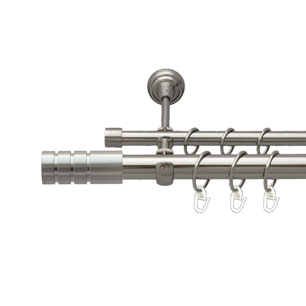 Карниз Orvit Модуло металевий дворядний відкритий гладка труба кільце металеве Нержавіюча Сталь 25\16 мм 300 Львов - изображение 1