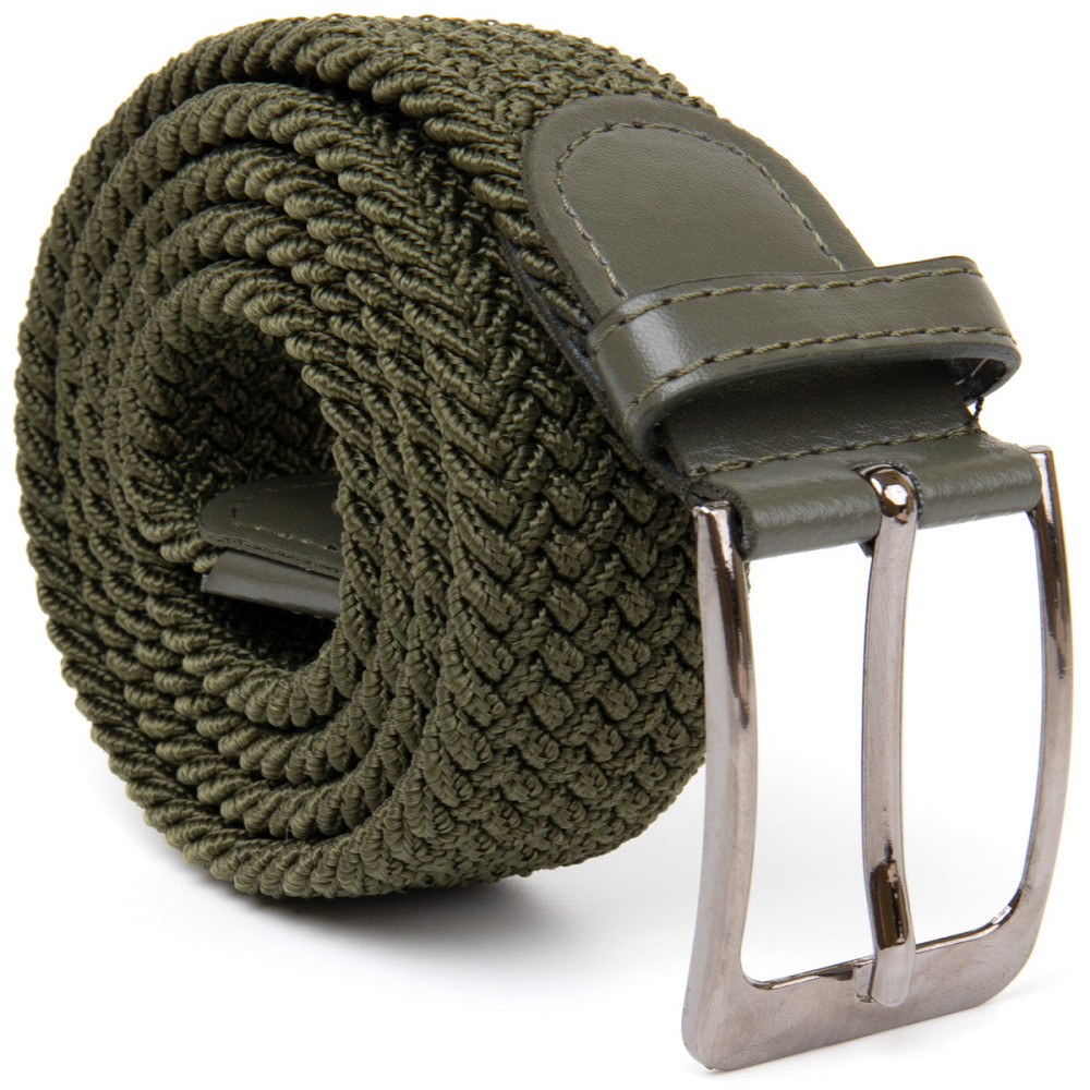 Текстильний чоловічий ремінь класика Vintage 20527 Оливковий Київ - фото 7