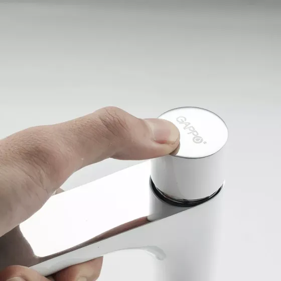 Кран-дозатор для умивальника Gappo G5148 білий/хром Київ