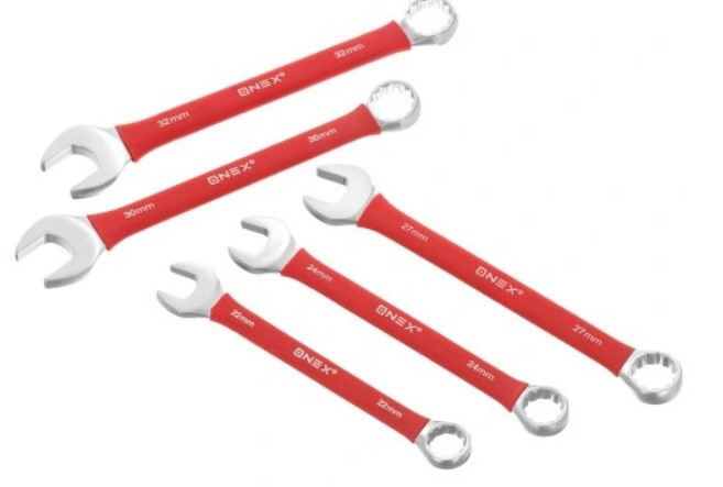 Набір ріжкових комбінованих ключів OX-3229 з гумовими вставками, 12 шт, 6–32 мм, Cr-V сталь у футлярі Одеса - фото 5