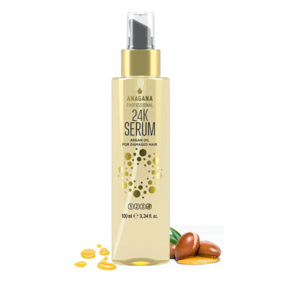 Флюид 24К с маслом Аргании для поврежденных волос 24К SERUM argan oil for damaged hair ANAGANA 100 мл Киев