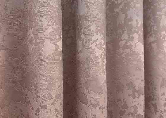 Комплект коротких штор VR-Textil Льон мармур Pavliani VO № 1716ш пудровий 130х170 см 2 шт (35-0342) Київ