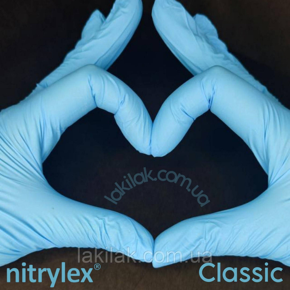 Рукавички нітрилові Nitrylex розмір XS Classic 3,4гр (блакитні) 1 пара Херсон - фото 1